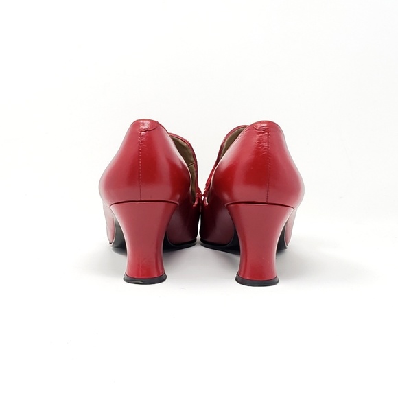 1940s Style Unique Red Designer Tassel Heels - Picture 6 of 7